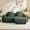 Green, variant on Modular 2-Seat L-Shape Sectional Boneless Sofa with Movable Ottoman, Velvet Fabric Couch with French Edge Piping for Living Room, Red