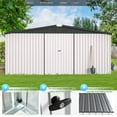 thumbnail image 5 of YODOLLA 14' x 12' Outdoor Storage Shed with Lockable Door Patio Metal Garden Storage Building in White for Outside, 5 of 8