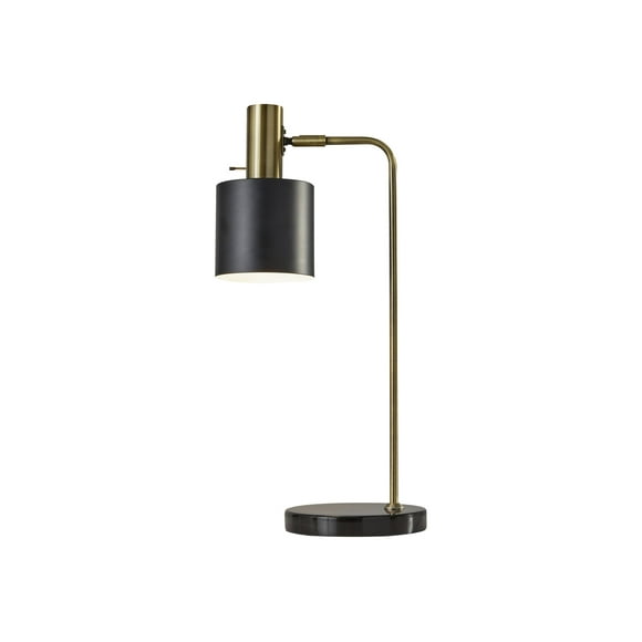 Adesso Mid-Century Modern Emmett - Desk lamp - 1 socket - black, antique brass