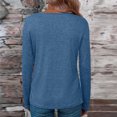 thumbnail image 5 of LYEAA Long Sleeve T Shirts for Women V Neck Warm Fashionable Tops Stylish Solid Winter Pullover Comfortable Dressy Casual Outfits Loose Lightweight Clothes Blue S, 5 of 7