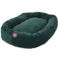 Majestic Pet Villa Velvet Bagel Dog Bed Machine Washable Marine Small