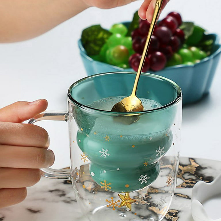 Binoster Christmas Tree Coffee Mug Holiday Double Wall Insulated Cup
