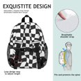 thumbnail image 5 of Black and White Wavy Checkered Pattern Backpack for School, Cute School Bag with Adjustable Shoulder Straps and Padded Back, 15"x11.42"x5.5", 5 of 5