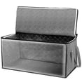 thumbnail image 1 of Caja organizadora de 2 piezas para colchas, plegable, portátil, apilable, para guardar ropa no tejida, para guardar mantas, color gris, 1 of 3
