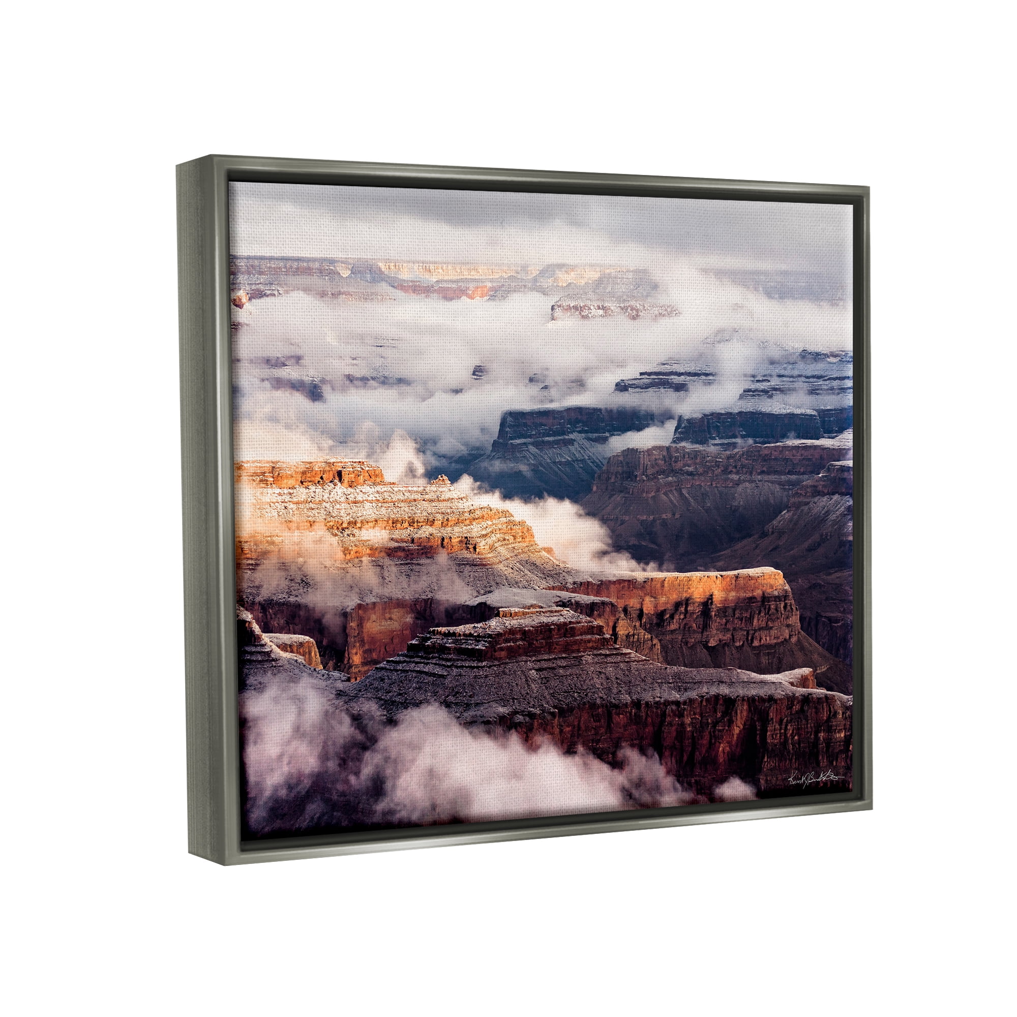 Stupell Industries Clouds & Mesa Scenery Landscape Photography Gray Floater Framed Canvas Art Print Wall Art, 21 x 17