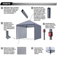 thumbnail image 5 of ABCCANOPY 10ft x 10ft Easy Pop up Outdoor Canopy Tent With 2 Side Walls, Gray, 5 of 5