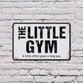 thumbnail image 5 of Vintage Style Little Gym (2 Pack) 8 Inch x 12 Inch Novelty Plastic Sign Jump Stretch Play Nice Durable Weatherproof Perfect for Playrooms Basements Home Gyms Fun Gift for Kids Families, 5 of 6