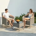 thumbnail image 2 of UDPATIO Furniture Set 3 Pieces Patio Rattan Wicker Chairs,Patio Porch Outdoor Furniture Set with Chairs,BE, 2 of 9