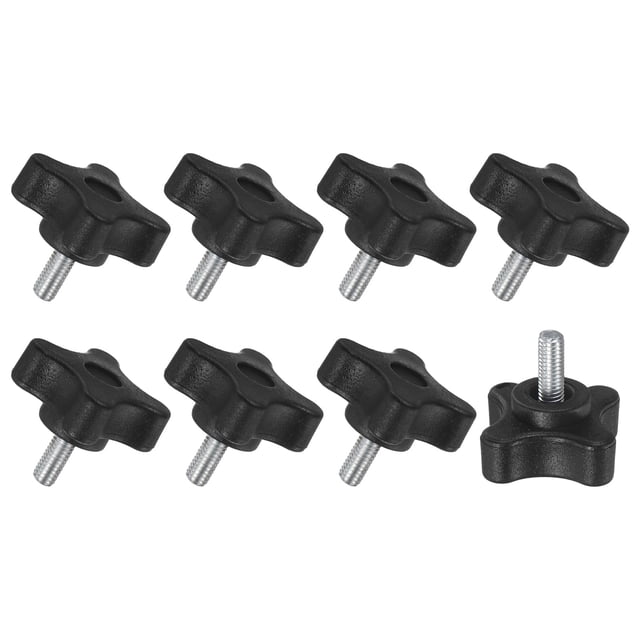Uxcell 8-Pack Pomos de Sujeción en Forma de Estrella, Tornillos de Apriete Manual M5x12mm Mango 32mm