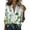 Green, variant on Women's St. Day Blouse Long Sleeve Button Down Satin Shirt Green Printed Like Satin Top For Casual Daily Wear Multicolor XXXL