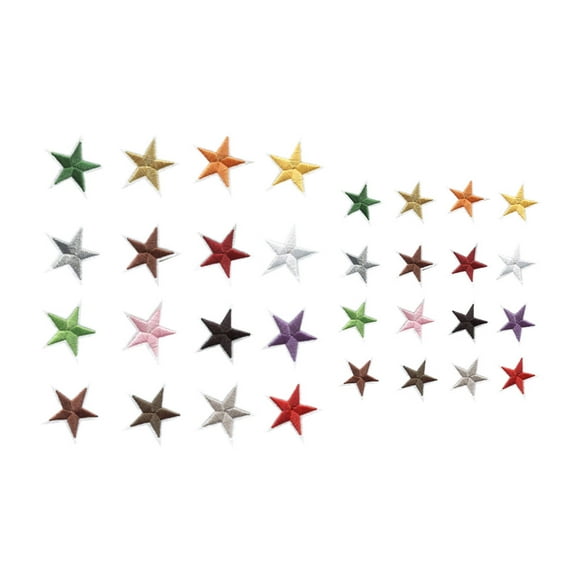 2 Pack/38 Pcs Sticker Patches Star Pattern Embroidered Pentagram DIY Costume Sticker Accessories for Jackets Backpack Clothing Arts Crafts Supplies (Small and Large Style)