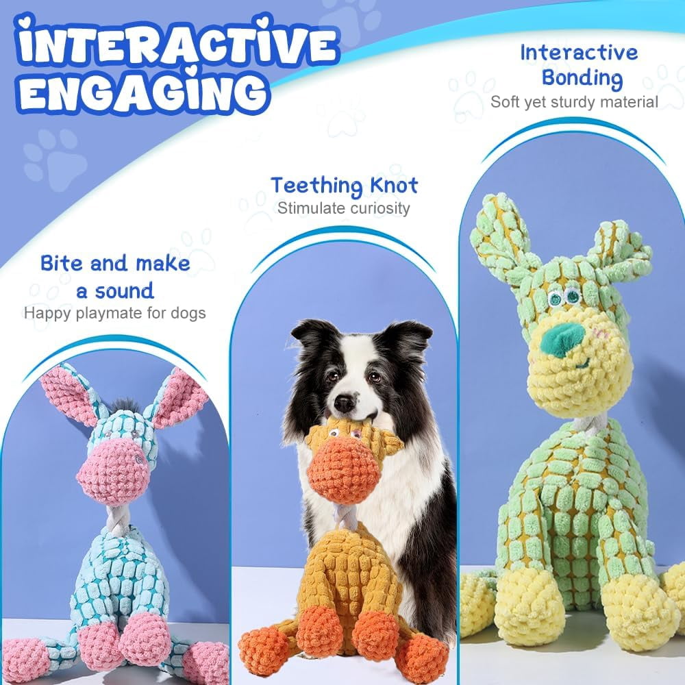 Indestructible Dog Toy, 2026 New Durable Plush Dog Toys for Aggressive Chewers, Squeaky Chew Toy for Small Medium Large Dogs Puppy Teething Toys