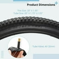 thumbnail image 3 of 2Pcs Mountain Bike Tires(20''X 1.95'')with 2Pcs Bike Tubes(20'' X 1.75''-2.125'' AV 32mm Valve), Beach Cruiser Bike Replacement Tires & Tubes, Puncture-Resistant Bicycle Tires, 3 of 8