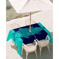 thumbnail image 2 of Teal Navy Blue Tuna Outdoor Tablecloth with Umbrella Hole, Summer Beach Coastal Modern Art Spillproof Waterproof Outdoor Table Cover, Patio Tablecloths for Party Picnic Camping, Rectangle 60"x84", 2 of 9