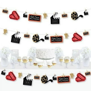 Big Dot of Happiness Red Carpet Hollywood - Movie Night Party Decor and Confetti - Terrific Table Centerpiece Kit - Set of 30