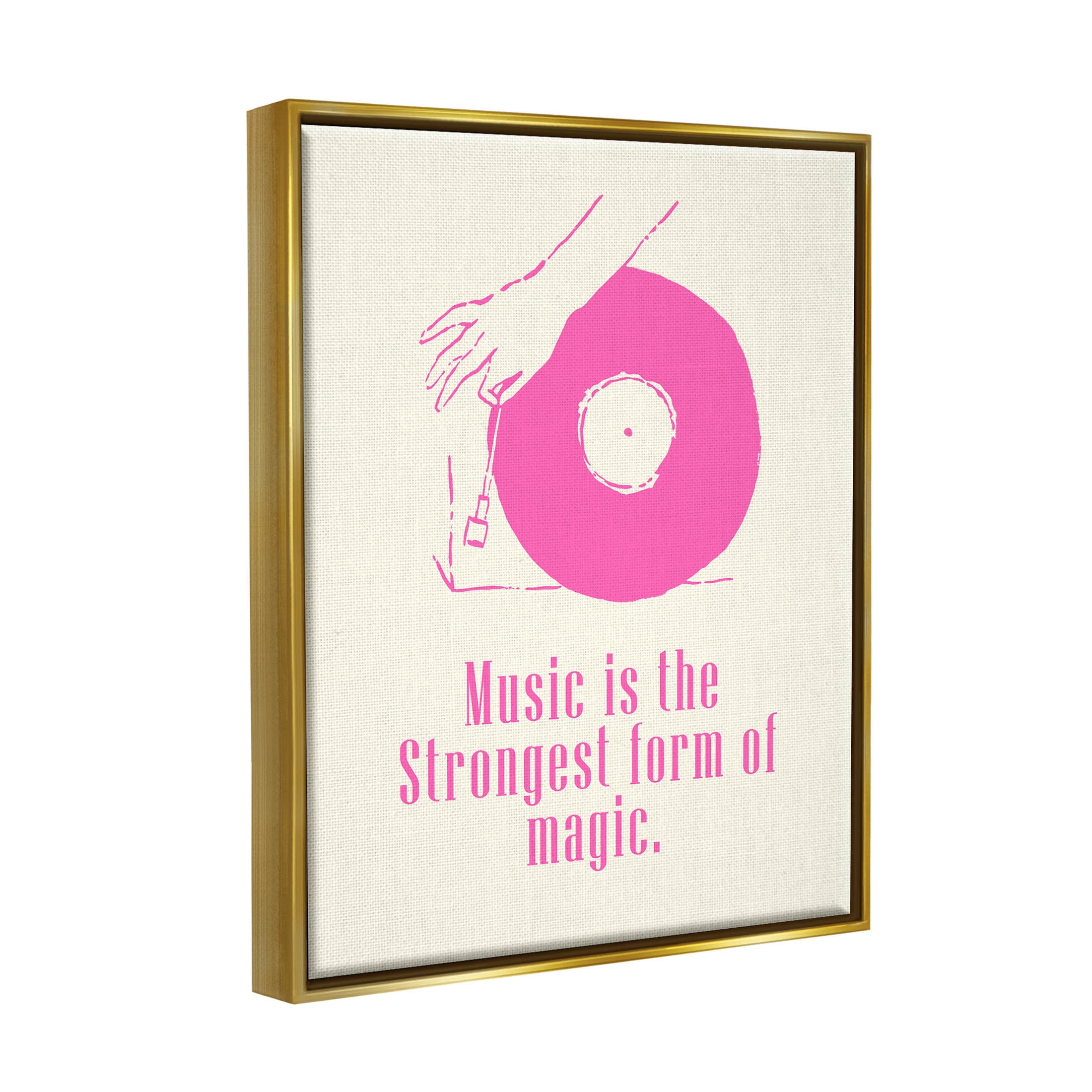 Music Strongest Form Of Magic Phrase Inspirational Graphic Art Metallic Gold Framed Art Print Wall Art