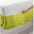 thumbnail image 2 of Retro Bed Skirt, Natural Theme Leaves Branches Motifs in Monochrome Style Vintage Art, Elastic Bedskirt Dust Ruffle Wrap Around for Bedding Decor, 4 Sizes, Apple Green Pastel Yellow, by Ambesonne, 2 of 2