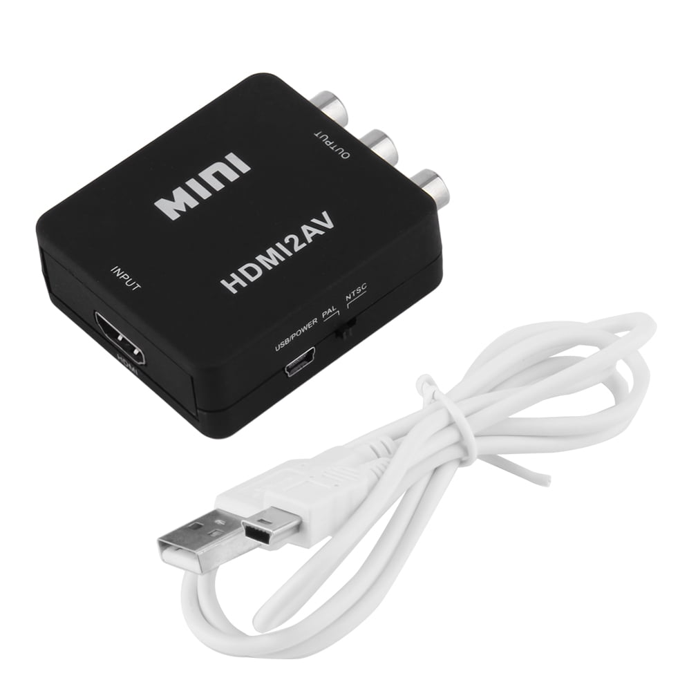 Upgraded Black Mini 1080P HDMI to RCA Audio Video AV CVBS ...