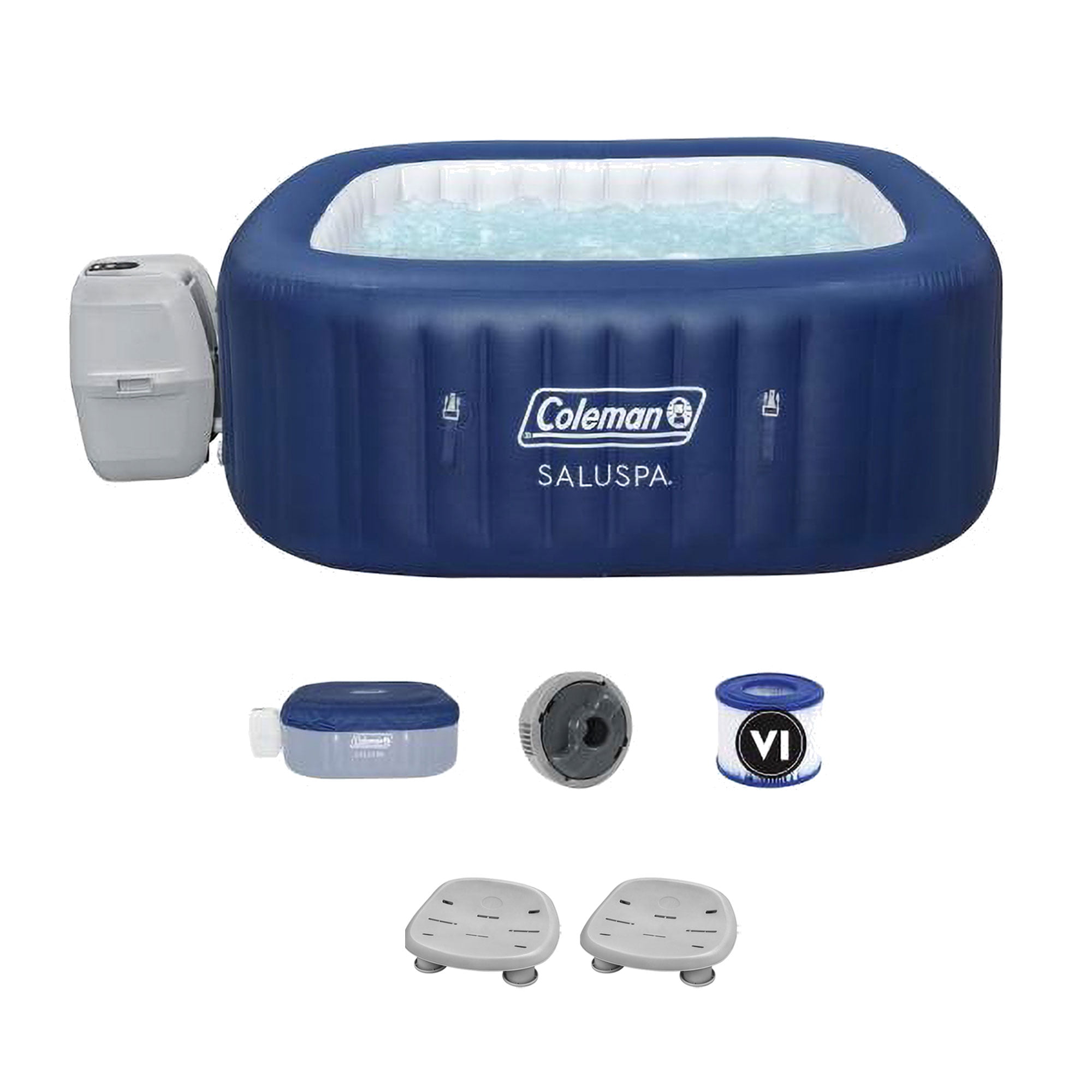 Coleman SaluSpa 4 Person Inflatable Hot Tub Spa with Pump