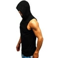 thumbnail image 3 of ZZwxWA Mens Tank Top, Mens Hooded Tank Tops Bodybuilding Muscle Cut Off T Shirt Sleeveless Gym Training Hoodies Workout Athletic Tee up to 45% Off, 3 of 5