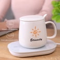 thumbnail image 3 of 55-Degree USB Cup Heated Coaster Gravity Sensor Mug Warmer Pad Mat (White), 3 of 9