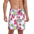 thumbnail image 2 of Wukai Watercolor Flowers Men’s Short Pajama Pants With Pockets Soft Sleep Pj Shorts for Men-Large, 2 of 6