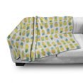 thumbnail image 3 of Green and Yellow Soft Flannel Fleece Throw Blanket, Fresh Hawaii Foliage with Blooming Leaves on Fruits, Cozy Plush for Indoor and Outdoor Use, 50" x 60", Apple Green Sea Green, by Ambesonne, 3 of 6