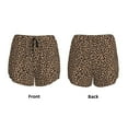 thumbnail image 5 of Picia Brown Leopard Pattern Women's 2 in 1 Athletic Running Shorts High Waisted Workout Casual Gym Sweat Shorts with Comfy Liner Zipper Pockets-, 5 of 9