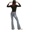 thumbnail image 3 of Rock & Roll Denim Women's And Light Wash High Rise Flare Jeans Light Blue 32W x 34L, 3 of 3