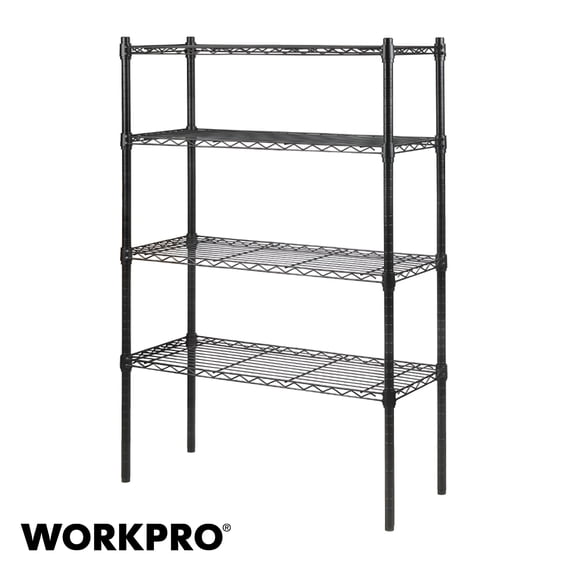 WorkPro 4-Tier Black Wire Shelving
