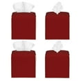 thumbnail image 2 of Goofa Maroon Tissue Box Cover PVC Leather Tissue Holder Square Facial Tissue Case Facial Paper Organizer Dispenser for Bathroom, Vanity Countertop, 2 of 8