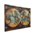 thumbnail image 3 of 12x16 inch Canvas Hanging Picture Medieval Times Earth Map,Hotels Lounge,Bathroom,Study,Man Cave Decorative Painting,For Vintage Art Lovers Gifts,Enchanting Earth Map Vintage Style Paintings, 3 of 6