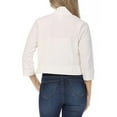 thumbnail image 4 of CENL Women Plain Cropped 3/4 Sleeve Blazer Suit Jacket Coat Open Shrug Cardigan, 4 of 9