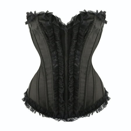 Huuilaibazoo Women s Lace Up Boned Overbust Corset Bustier Lingerie Bodyshaper Top Sexy Victorian Goth Body Shaper