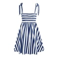 thumbnail image 4 of Blmnix Women Dress Fit & Flare A Line Dresses Short Dress Dress Sleeveless Mini Square Neckline Blue Adjustable Strap Summer Dress for Women,L, 4 of 9