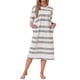 thumbnail image 1 of INSPIRAR CHIC Vestido de Noche para Mujeres de Algodón a Rayas de Manga Larga con Sujetador Incorporado Cuello Redondo Invierno Midi Ropa de Dormir, 1 of 6