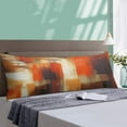 thumbnail image 2 of Burnt Orange Body Pillow Cover Brown Orange Abstract Art Painting Long Pillow Case with Zipper Decorative Bedding Pillowcase Modern Pillow Covers Soft Cushion Pillow Case for Bedroom,Couch,20"x54", 2 of 6