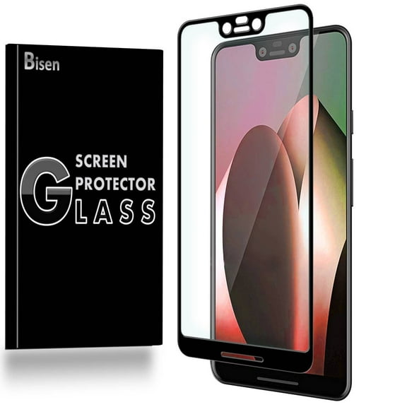 For  Google Pixel 3 XL [BISEN] Tempered Glass [Full Coverage] Screen Protector, Edge-To-Edge Protect, Anti-Scratch, Anti-Shock, Shatterproof, Bubble Free