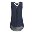 thumbnail image 3 of Verano de las mujeres Tank Tops corto cremallera hueco blusa Sexy cuello V sólido señoras Tops ropa Casual más el tamañopangjing, 3 of 3
