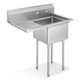 thumbnail image 2 of Stainless Steel Utility Sink Workbench Free Standing Single Bowl Kitchen Sink Commercial Restaurant Washing Sink With 2 of 13