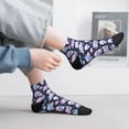 thumbnail image 2 of Fuzoiu Blue Skull Flower Print Adult Socks, Crew Moisture-wicking Socks, Unisex Cushion Crew Socks,Casual Sports Ankle Socks, 2 of 7
