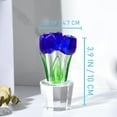 thumbnail image 5 of Qianwei Crystal Tulips Flowers Figurine Blue with Vase - Glass Flower Bouquet Collectible Figurines Crystal Office Home Decor Paperweight - Tulip Gifts for Women Mom Bestfriend Wedding Anniversary, 5 of 12