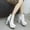 White, variant on Herrnalise Women Side Zip Ankle Bare Boots Square Heel Platform Casual Middle Tube Booties,clearance under $10