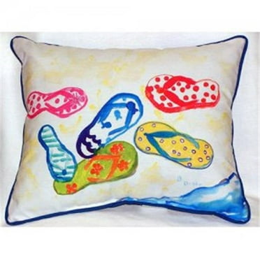 Betsy Drake ZP154 Six Flip Flops Indoor & Outdoor Throw Pillow- 20 x 24 in.