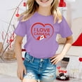 thumbnail image 2 of T-shirt à Manches Courtes pour Filles, Col Rond, Coupe Décontractée, Basique, 2 of 4