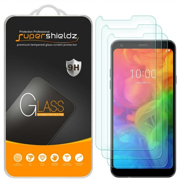 (2-Pack) Supershieldz Designed for LG Q7 [Full Screen Coverage] Tempered Glass Screen Protector, Anti-Scratch, Bubble Free (Black Frame)