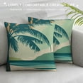 thumbnail image 3 of Set of Tropical Beach Throw Pillow Covers Inch Summer Palm Decorative Pillow Cover Outdoor Soft Velvet Garden Cushion Covers for Home Decor Patio（Tropical Palm）, 3 of 5