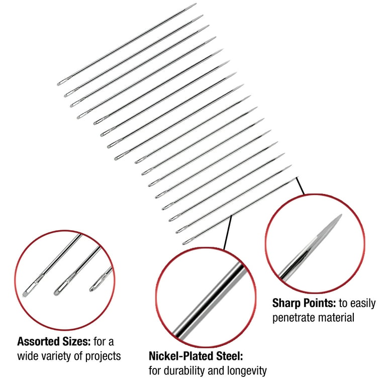 SINGER Sharps Steel Hand-Sewing Needles, Sizes 1/5, 16