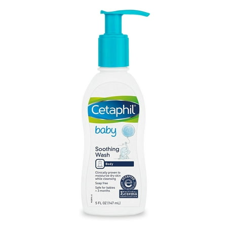 5 Pack Cetaphil Baby Soothing Wash For Dry Skin, Eczema, 5 Fluid Ounces