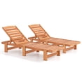 thumbnail image 1 of Costway Lot de 2 Chaises Longues de Patio en Bois Massif, Fauteuils Inclinables d'Extérieur avec Dossier Réglable, 1 of 10